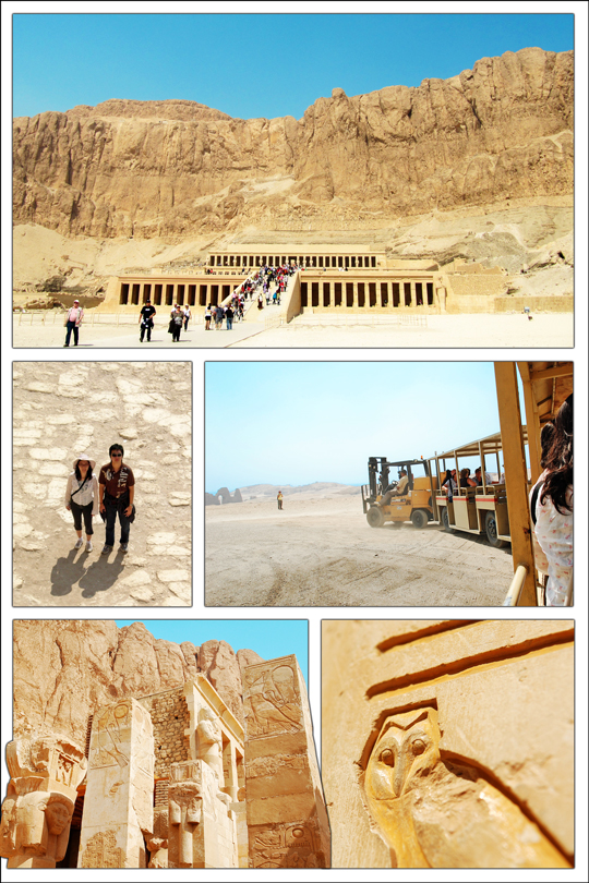 Deir al-Bahri (เดียร์ อัล บาห์รี) ฟาโรห์หญิง Hatshepsut (ฮัทเชปชัท) Funerary temple , tram, sunk relief