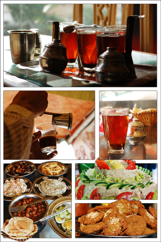 Hisbiscus, falafel, Turkish coffee